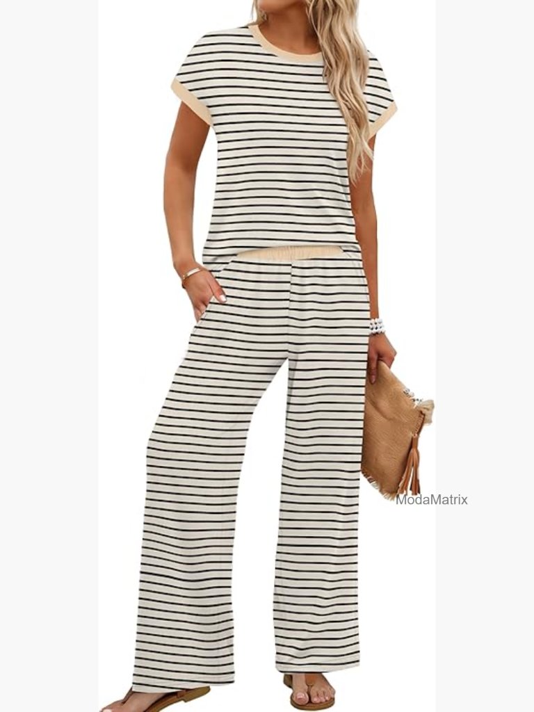 Two Piece Sets For Women Summer Travel Cruise Resort Beach Vacation Wide Leg
